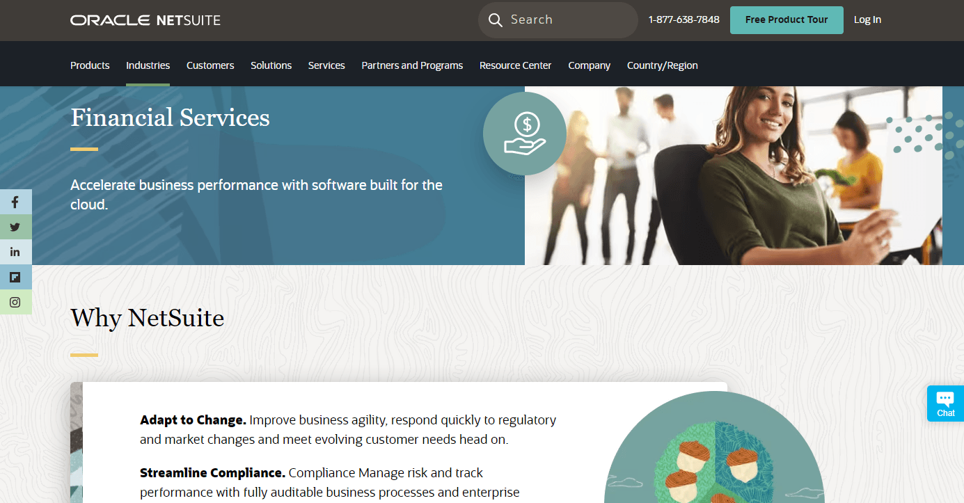 Oracle Netsuite is a CRM for investment banks to protect data security.