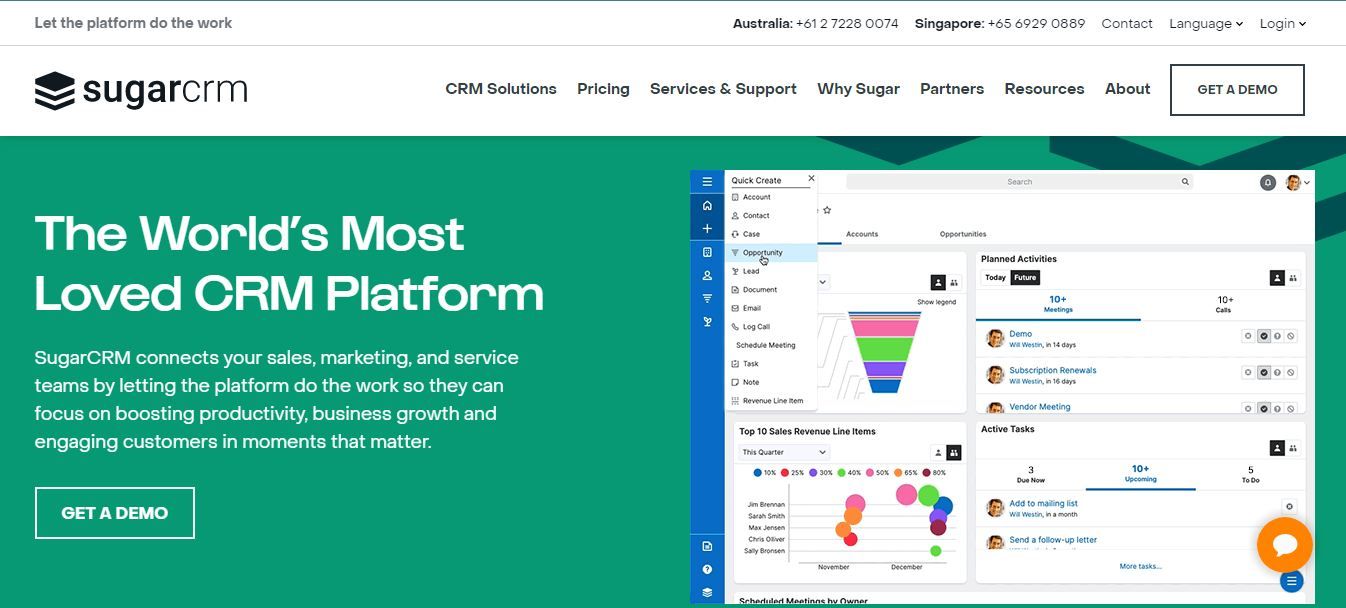 To keep your startup's deals in check effortlessly, your partner can be SugarCRM which is one of the reliable CRM solutions for startup businesses. No more hassle, just smooth sailing.