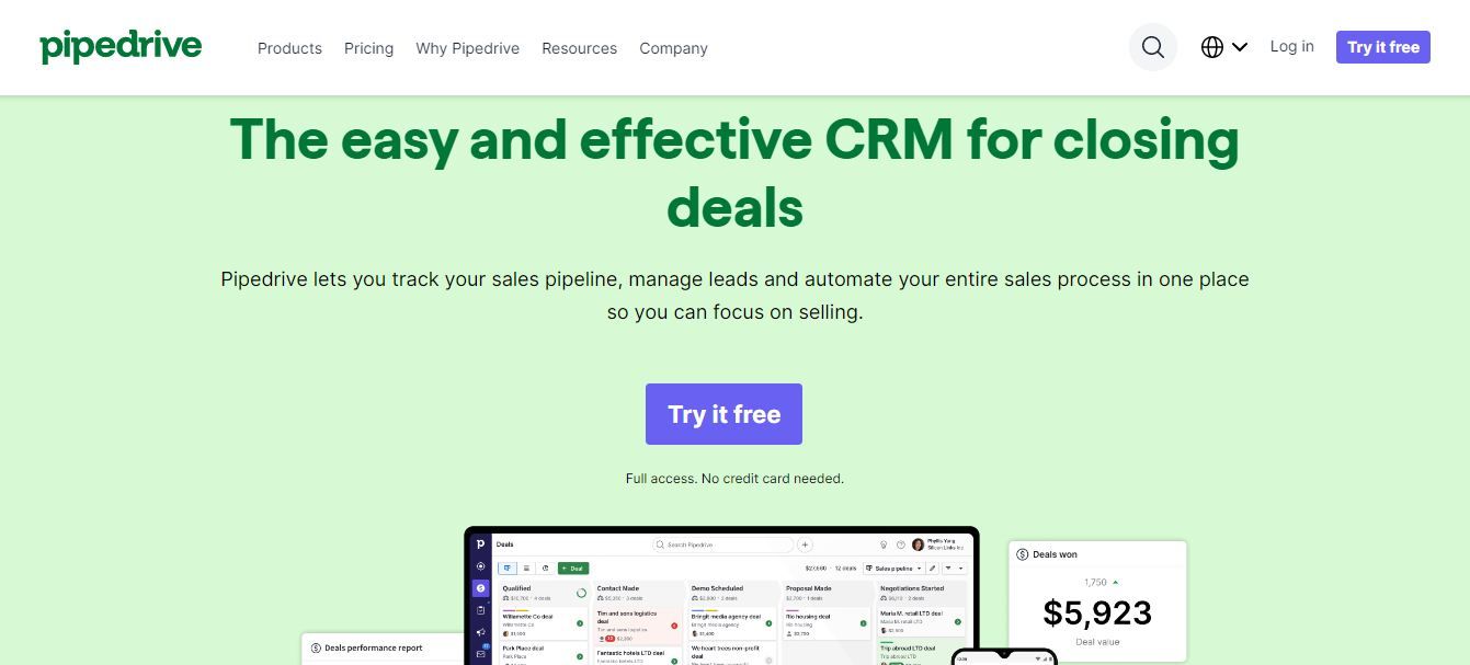 To master your pipeline stages like a pro, you can go with one of the best startup CRM software, Pipedrive!