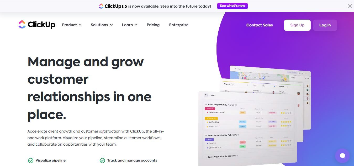Your sales and marketing game can be modernized with ClickUp which is well-known as a startup CRM tool.