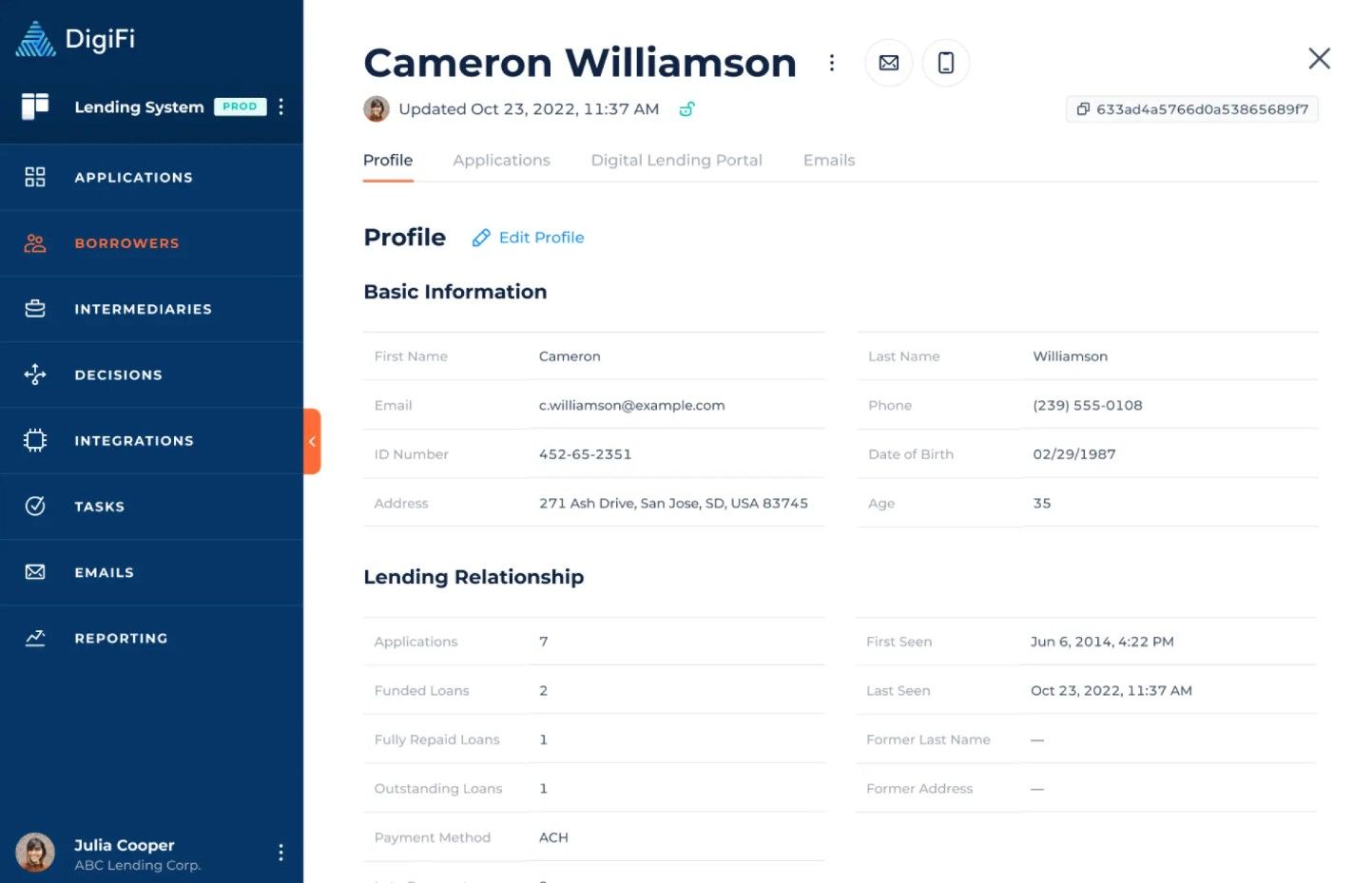DigiFi, a CRM for mortgage brokers and loan officers. (Source)