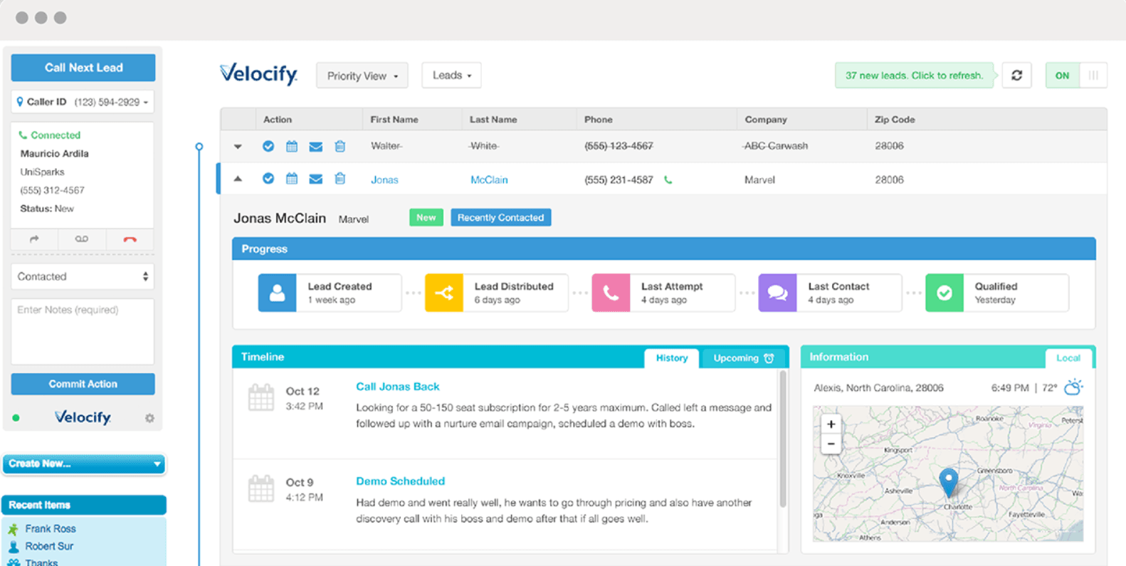 Velocity, a CRM for mortgage brokers and loan officers. (Source)