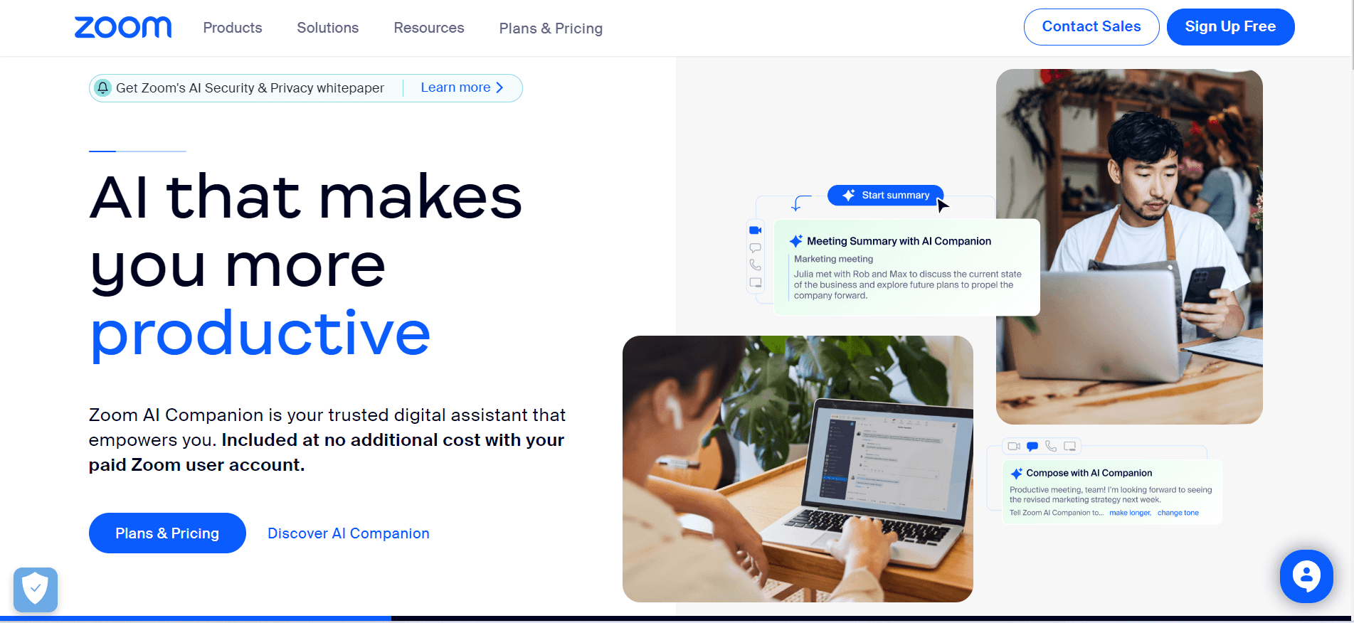 Engage with your teams and customers to accelerate sales outcomes at any time with Zoom’s mobile friendly feature.