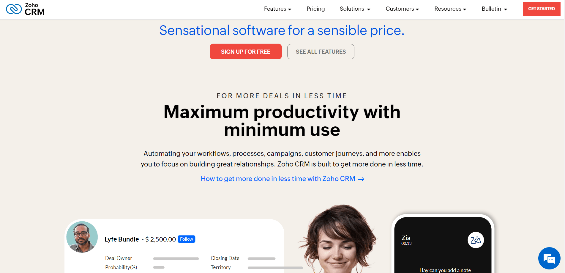 Zoho CRM is mainly used for effective lead generation and lead conversion for consultancy firms.