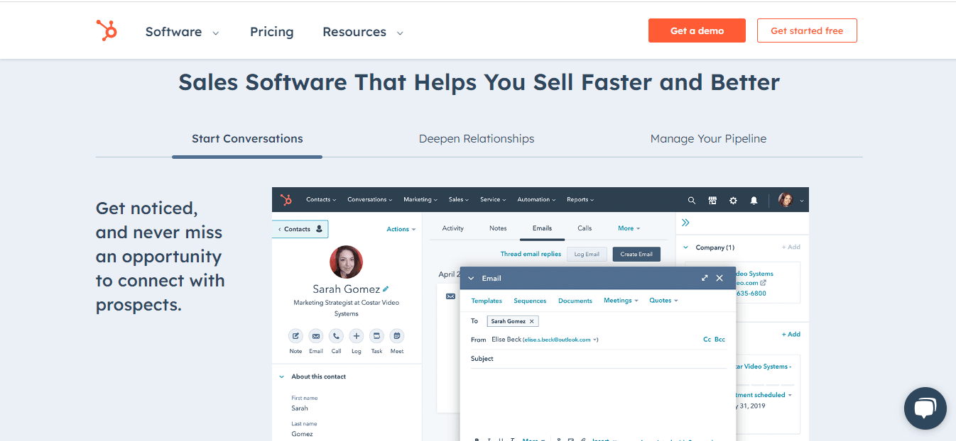 HubSpot Sales Hub, a consultant CRM, helps you sell consultancy faster and better.