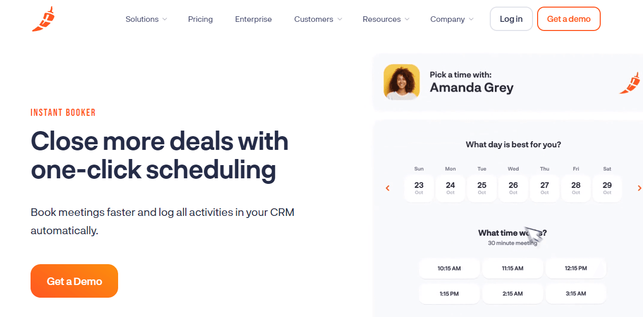 Choose a flexible time to meet with your prospects with an exceptional meeting scheduler software - Chili Piper.