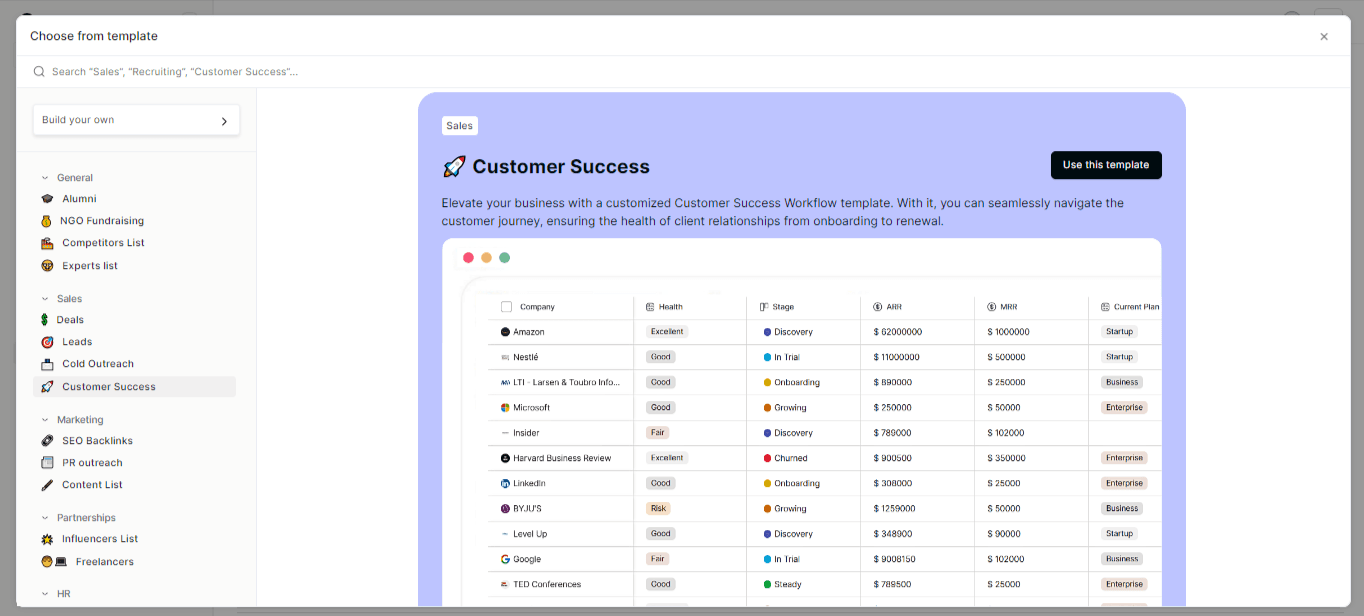 Zixflow offers several options to select templates according to your business needs.