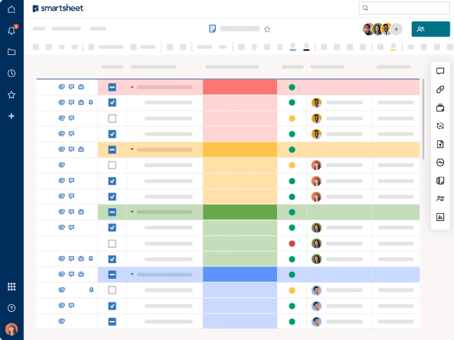 Workspace of Smartsheet, the best alternative to Airtable.