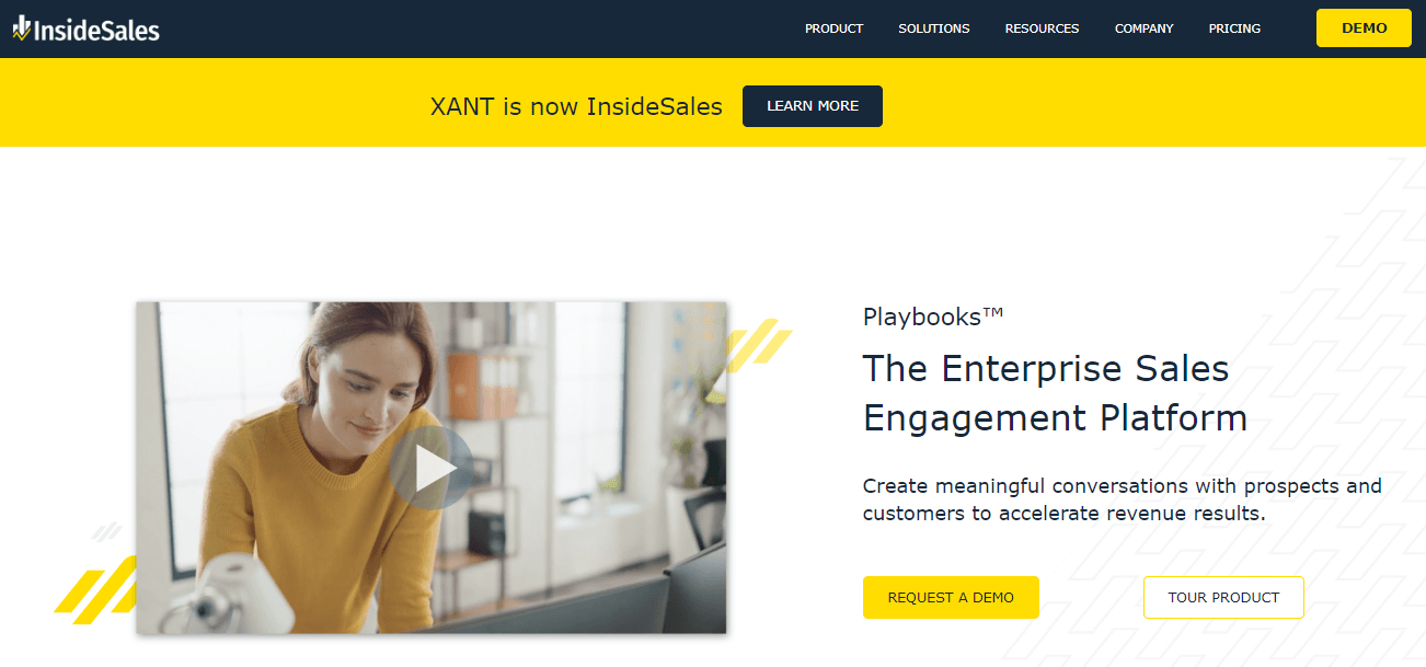 Home page of InsideSales, a powerful Outreach alternative.