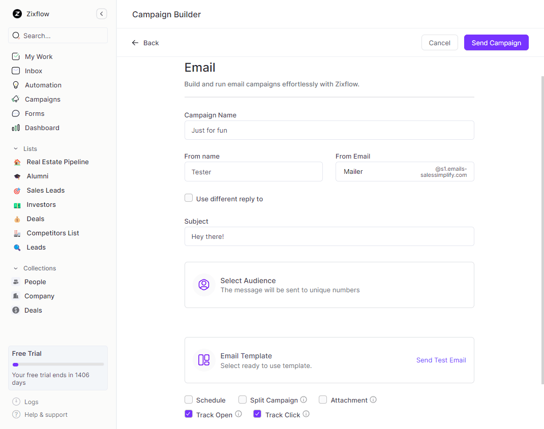 Zixflow is an alternative to Constant Contact that helps you build email campaigns with ease.