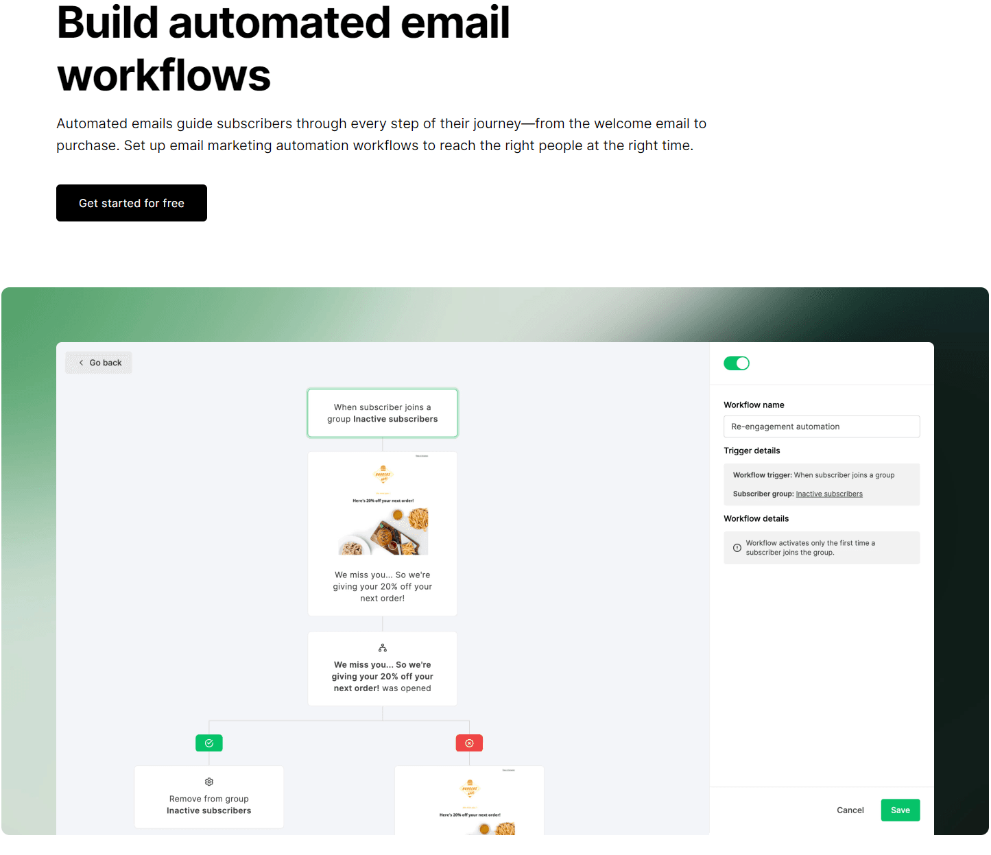 The email automation feature of MailerLite helps increase efficiency when it comes to email marketing which makes it a great alternative to Constant Contact.