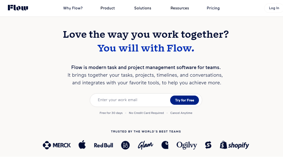 Flow is one of the top ClickUp alternatives as it tracks all your progress efficiently.