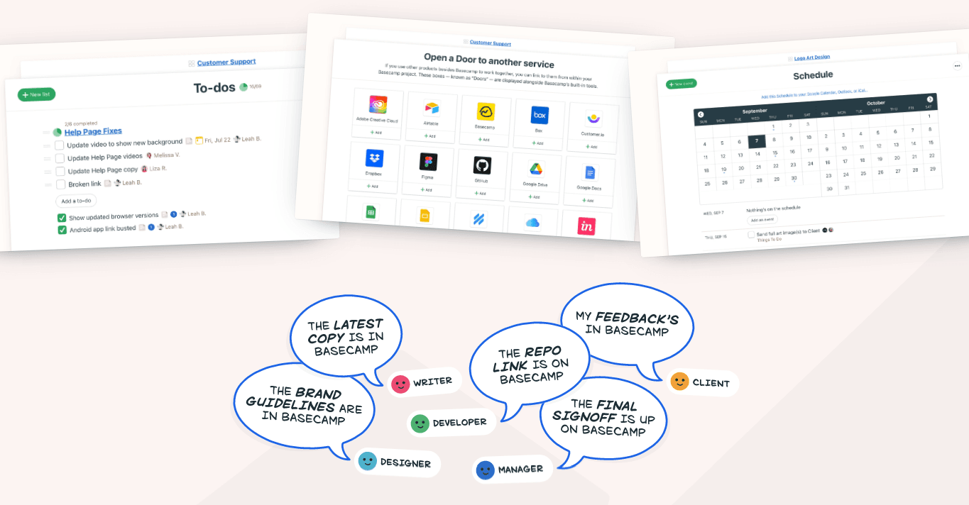 Basecamp - One of the top ClickUp alternatives as it seamlessly collaborates with other tools.