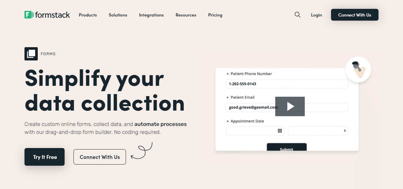 Formstack, a simple Typeform alternative for simplifying your information collection.