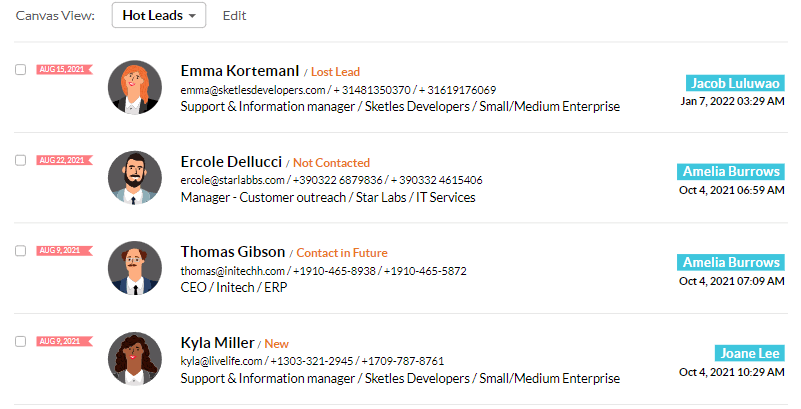 Zoho helps you to capture and manage leads and nurture them.