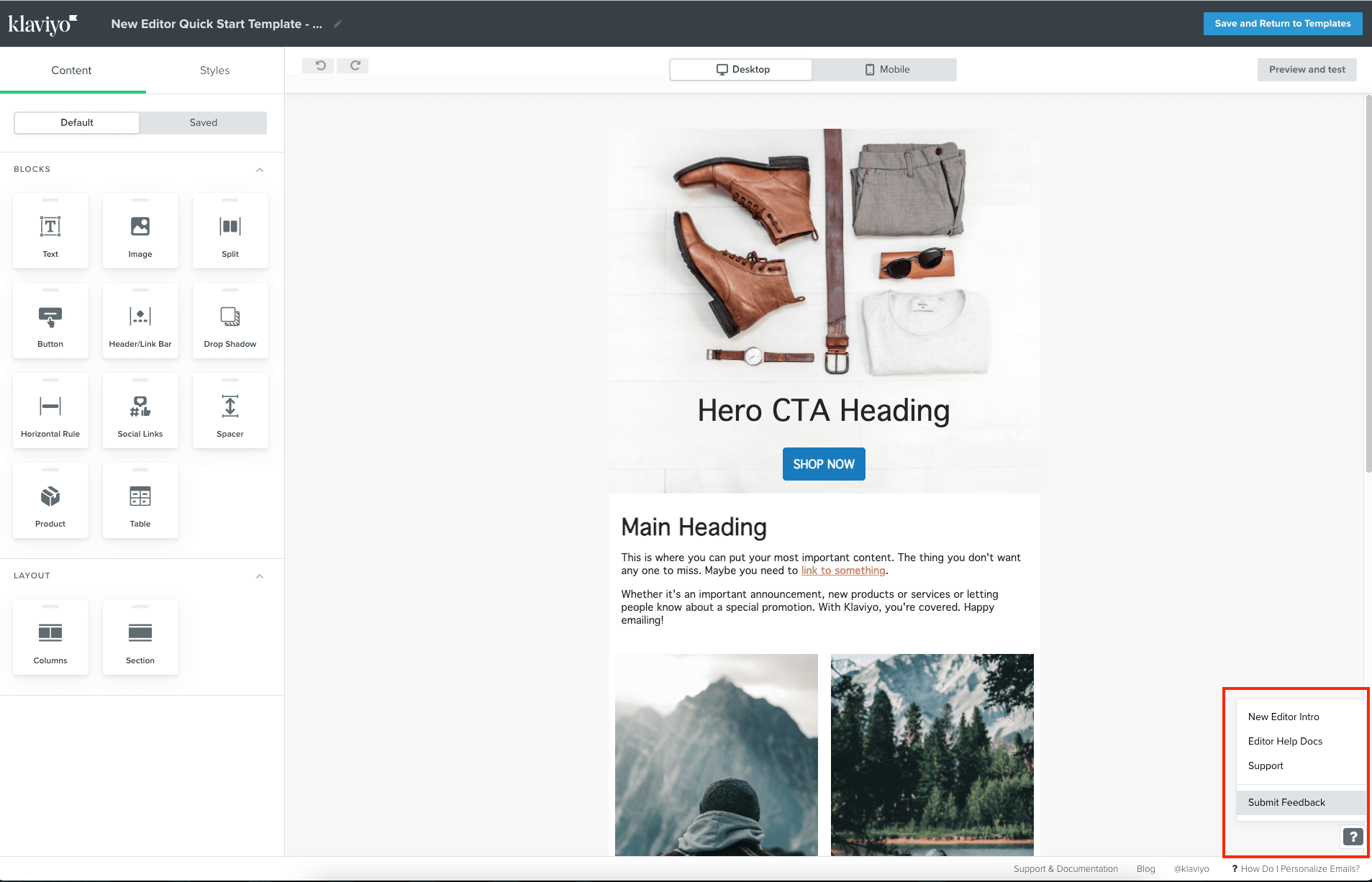 Klaviyo’s email editor lets you craft tailored emails for your marketing.