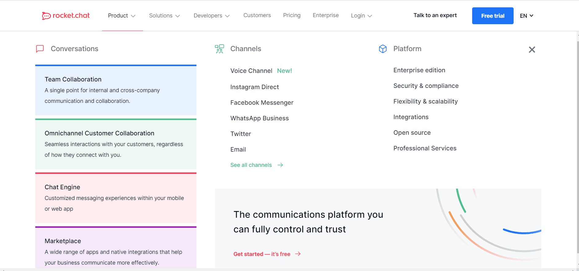 Utilize multiple tasks in one single dashboard with Rocket.Chat.
