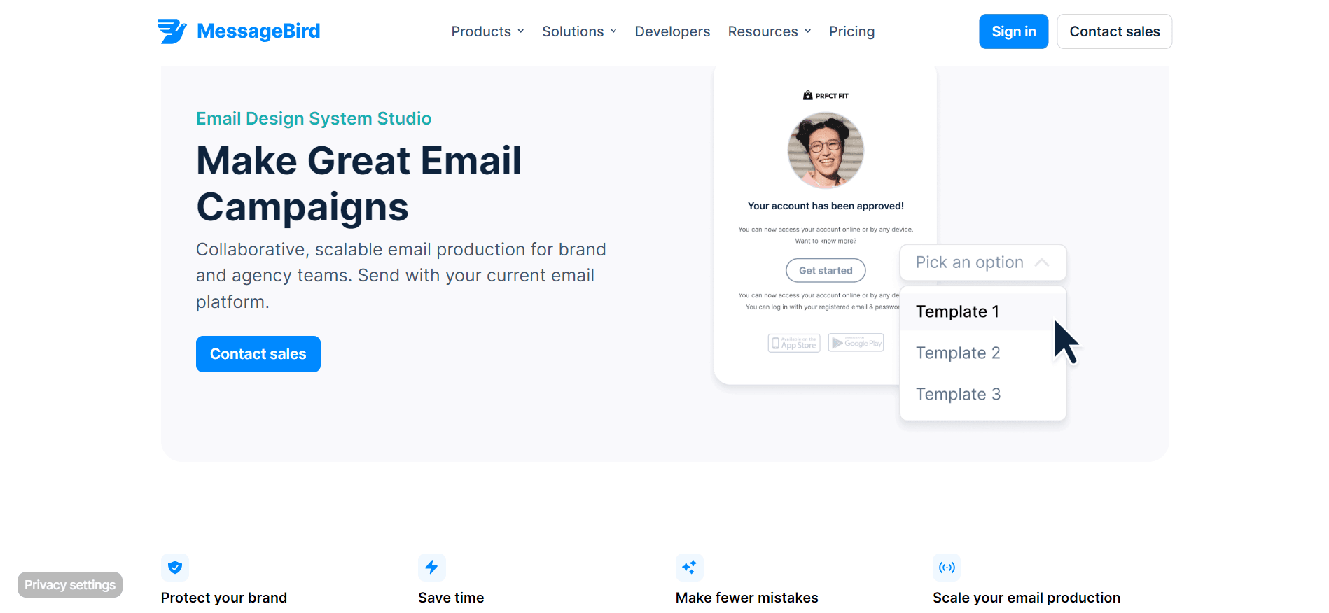 Set your campaigns seamlessly with MessageBird.