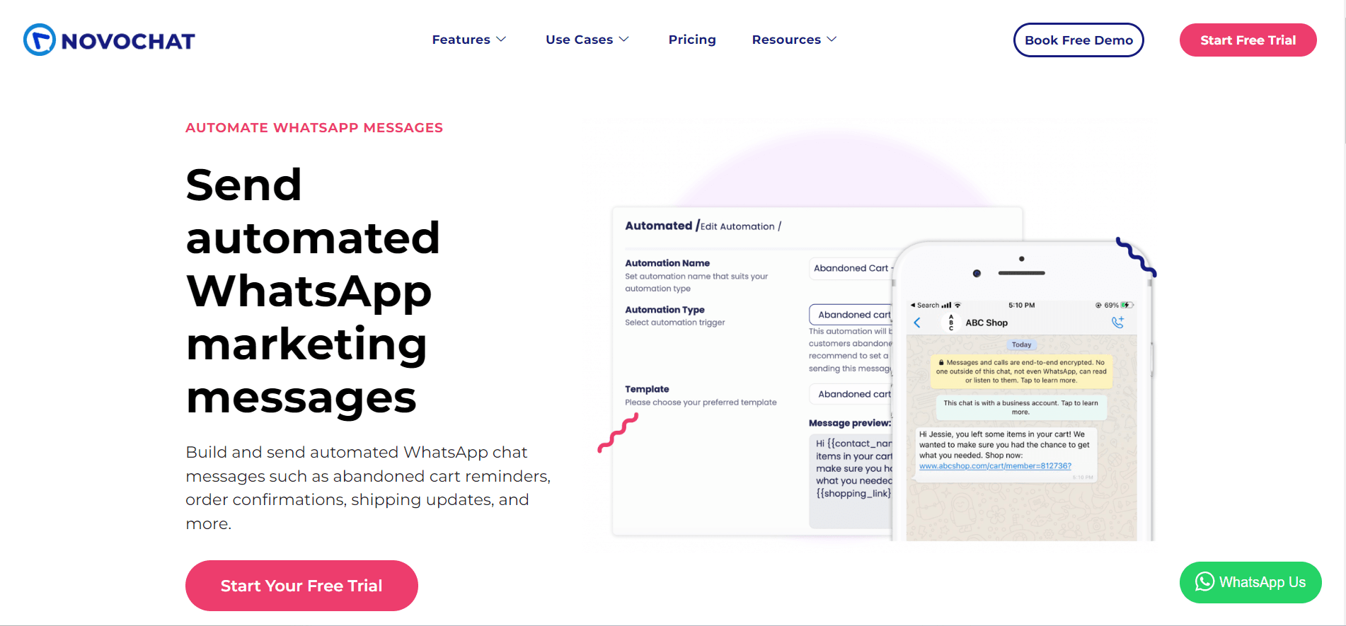 Send your WhatsApp marketing messages faster with Novochat.