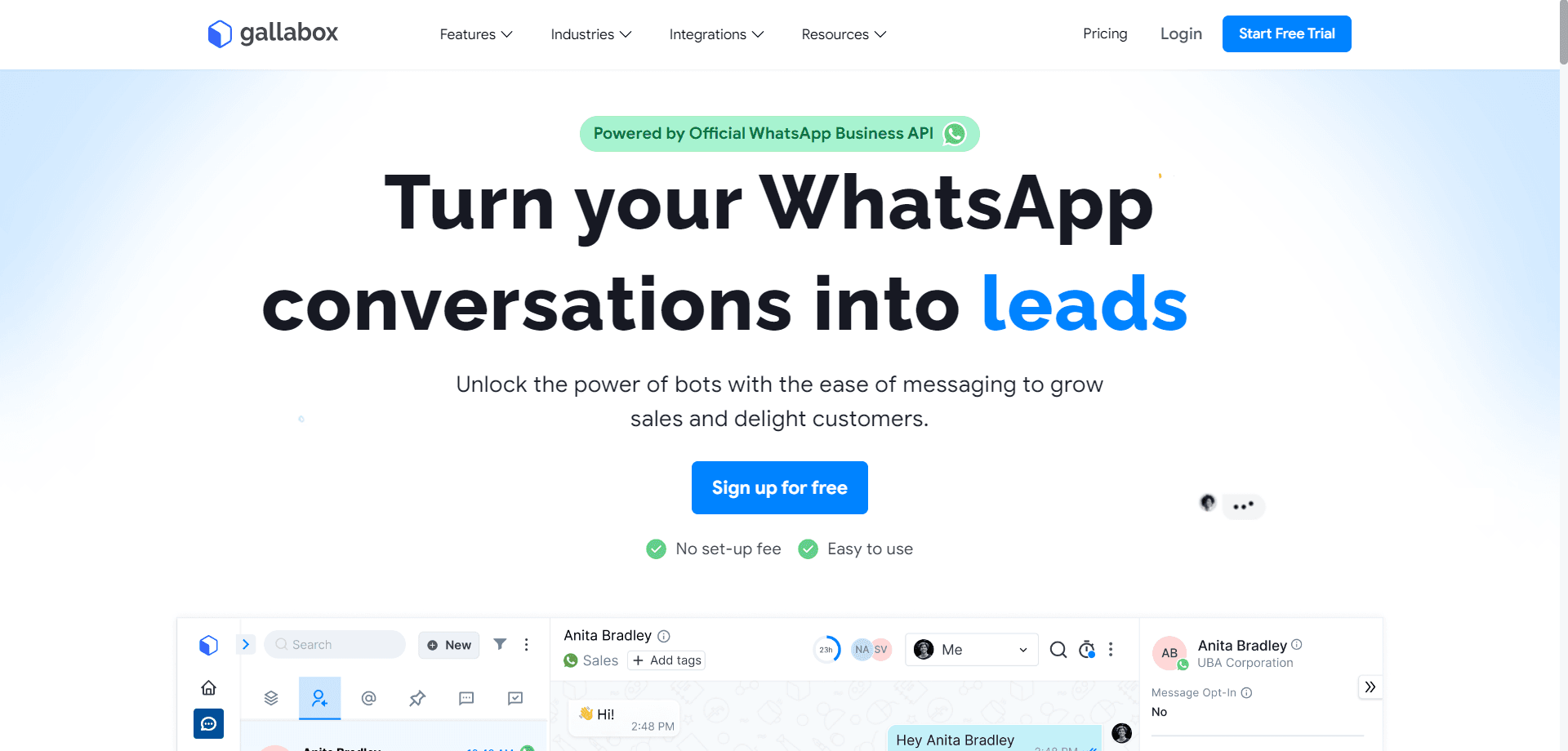 Gallabox, a WhatsApp marketing tool that helps to grab maximum leads.
