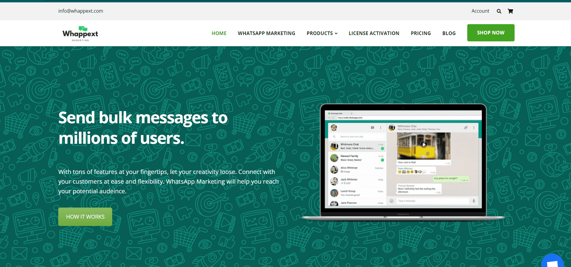 Whappext, explore this WhatsApp marketing tool without login.