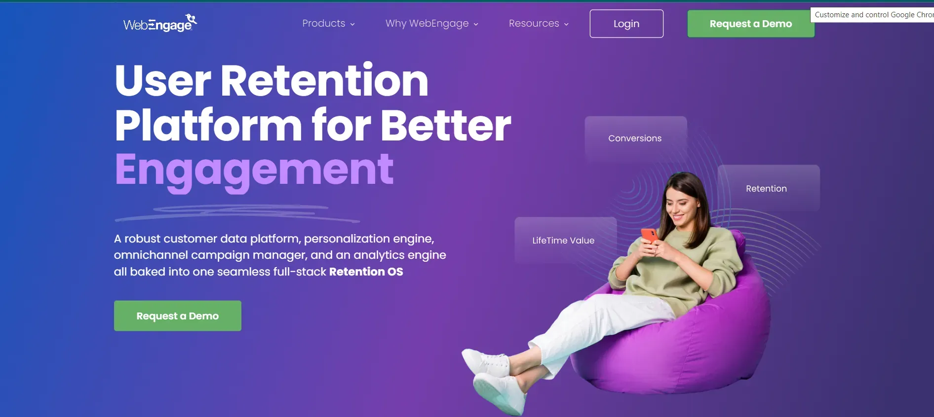 WebEngage WhatsApp marketing tool tracks buyer’s purchase history.