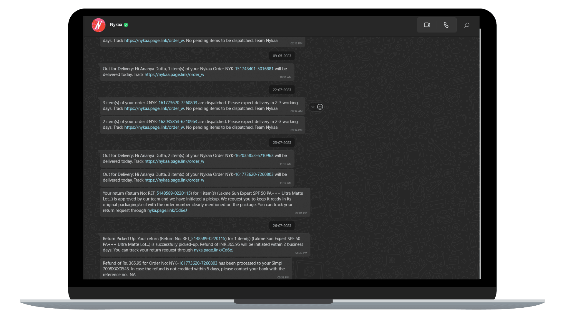 Voice calling feature on WhatsApp business account.