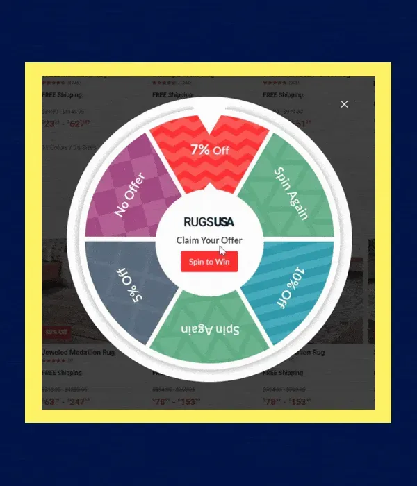 An example of a gamified opt-in form for user engagement and email capturing. 