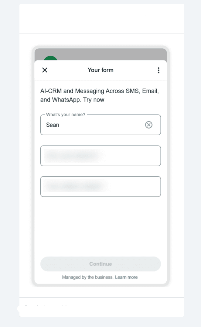 An example of a basic WhatsApp Flow.