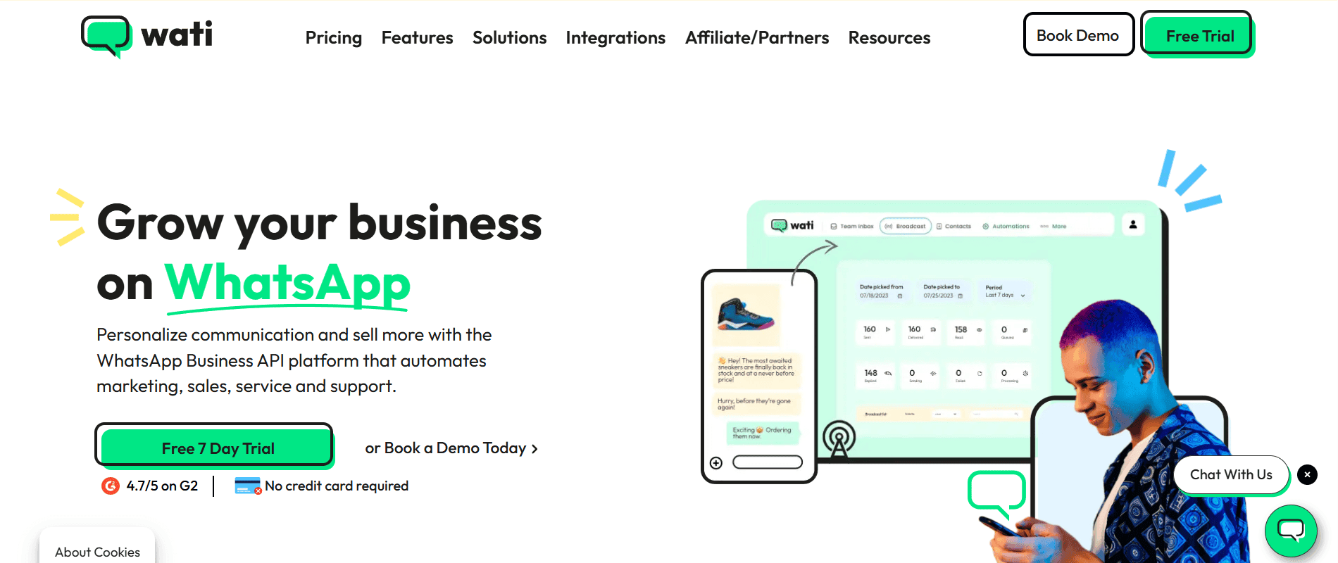 Wati, a renowned WhatsApp API provider.