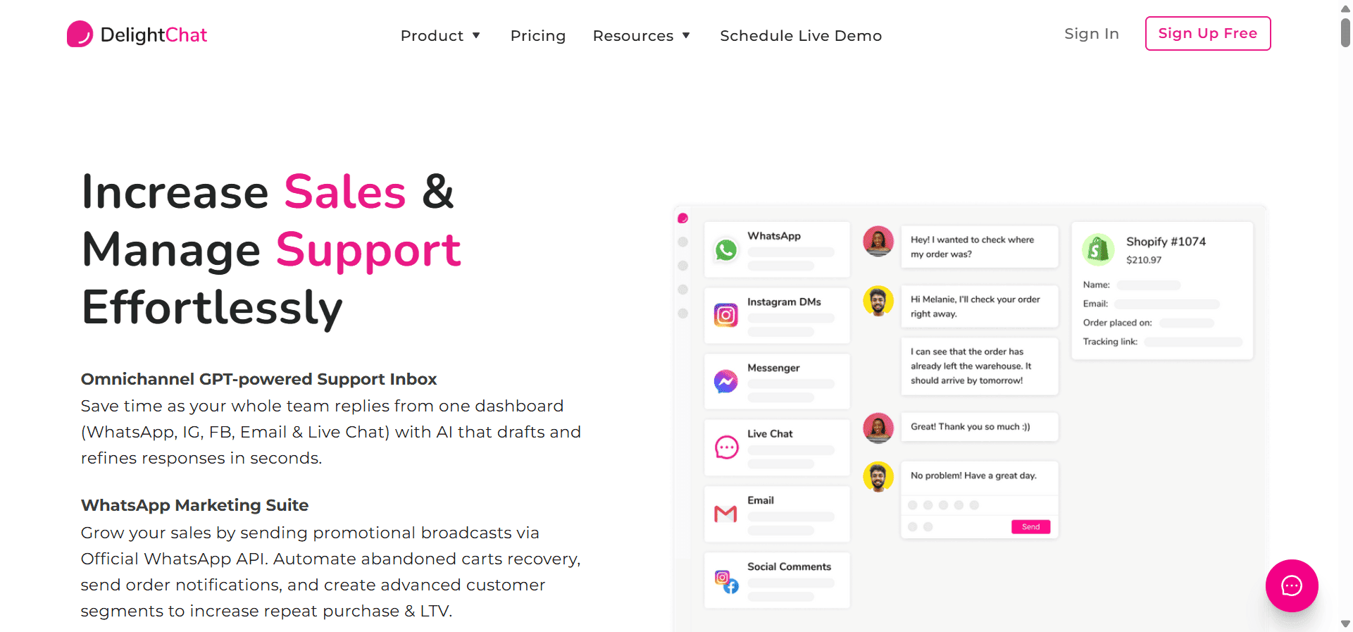 DelightChat is a robust WhatsApp API provider.