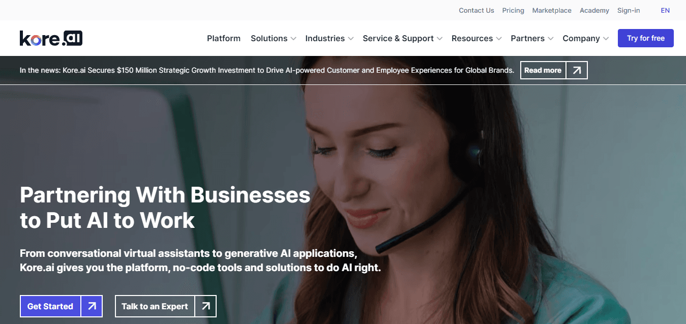 Kore.ai, an excellent Yellow AI alternative.