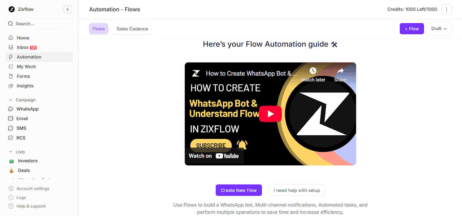 Zixflow gives you in-depth tutorial on how to build a WhatsApp chatbot for your business. 