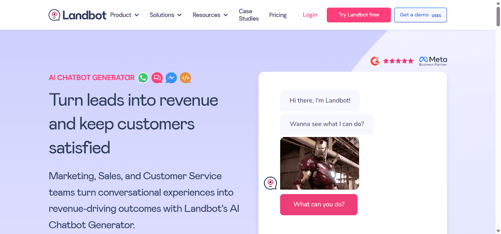 Landbot is a WhatsApp chatbot tool.