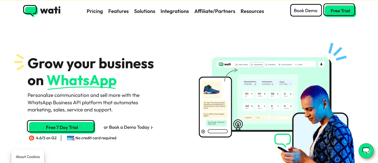 Wati, a popular WhatsApp automation tool.
