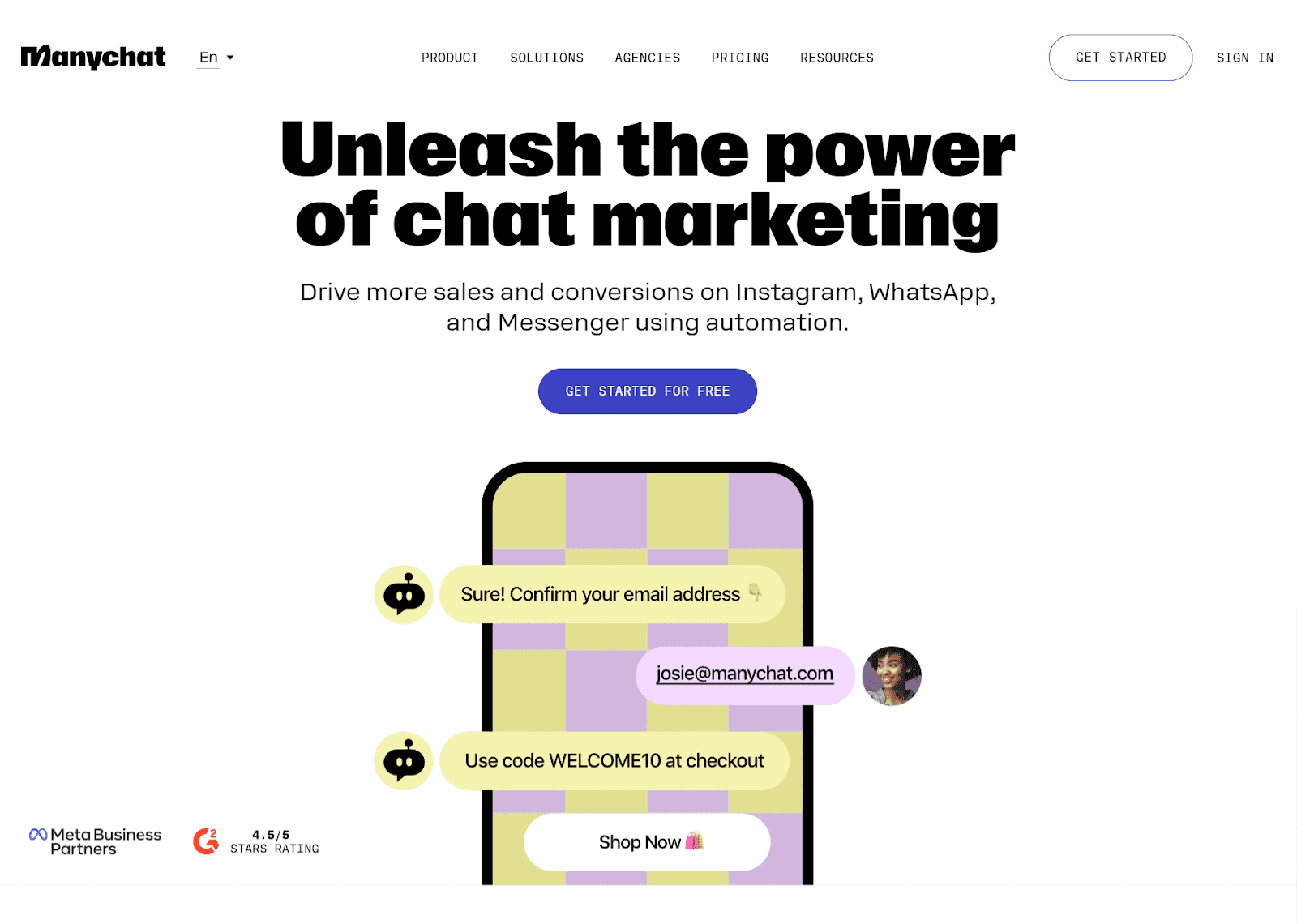 Manychat, a powerful WhatsApp chatbot tool.