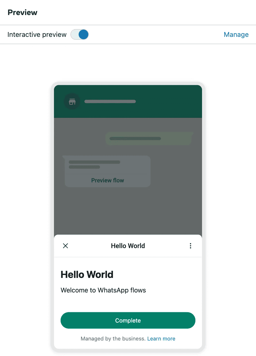 You can preview your WhatsApp Flows before sending them to your customers.