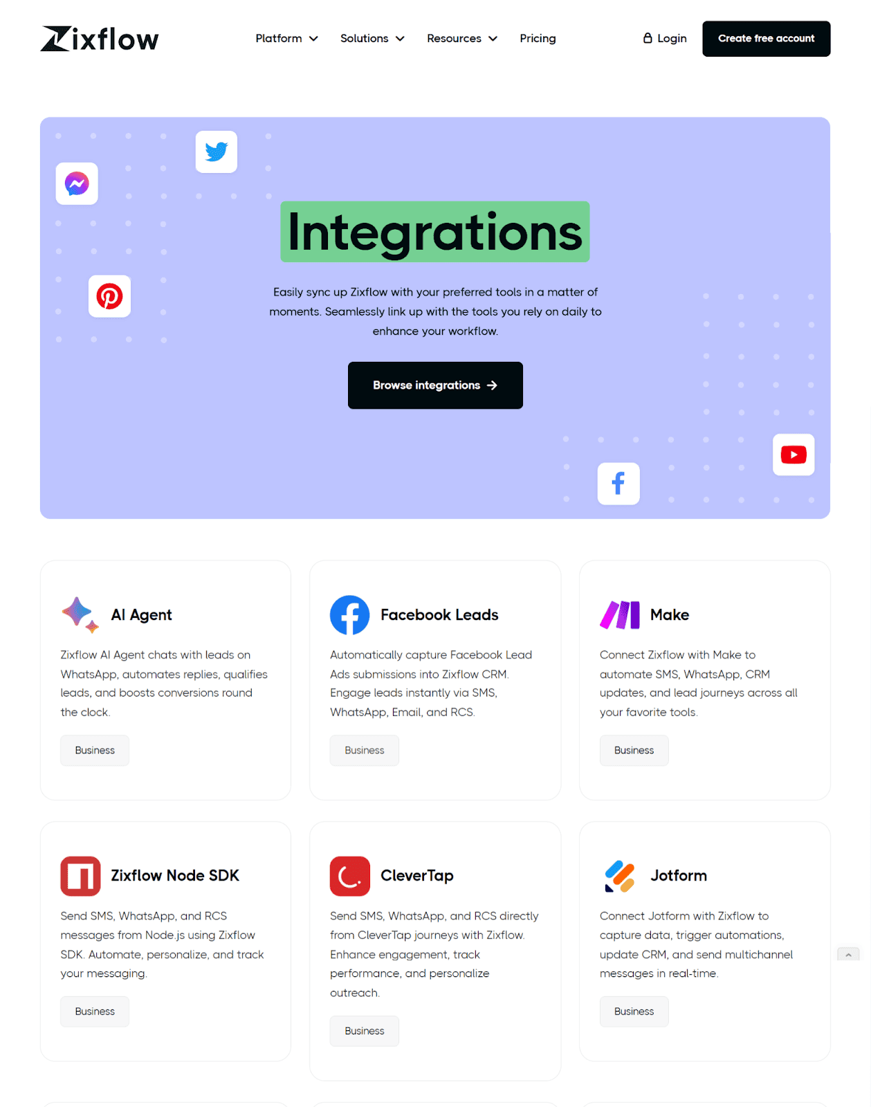 Numerous integration options within Zixflow to streamline your business operations.