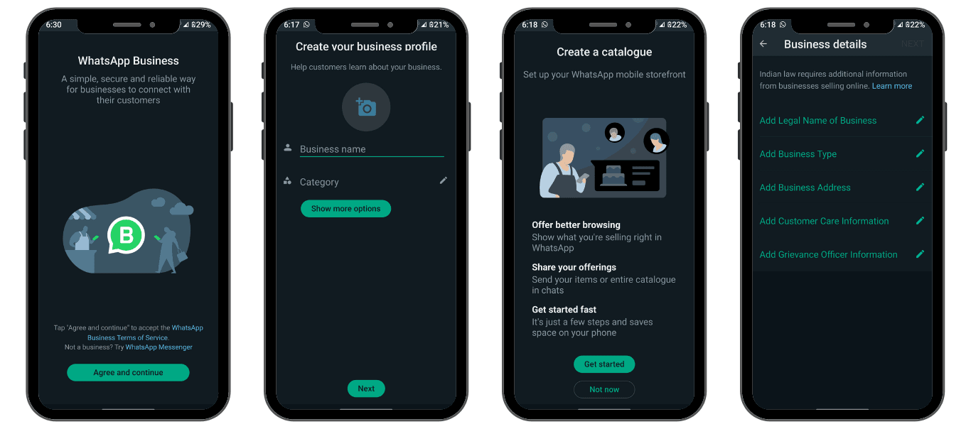 Setting up the WhatsApp Business App is effortless and quick.