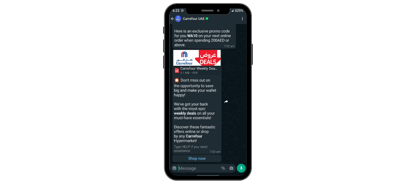 Retail companies can use WhatsApp to instantly send out discount flyers to their customers.