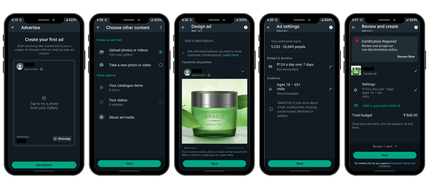 WhatsApp’s sponsored ads can get you a wider reach than regular messages.
