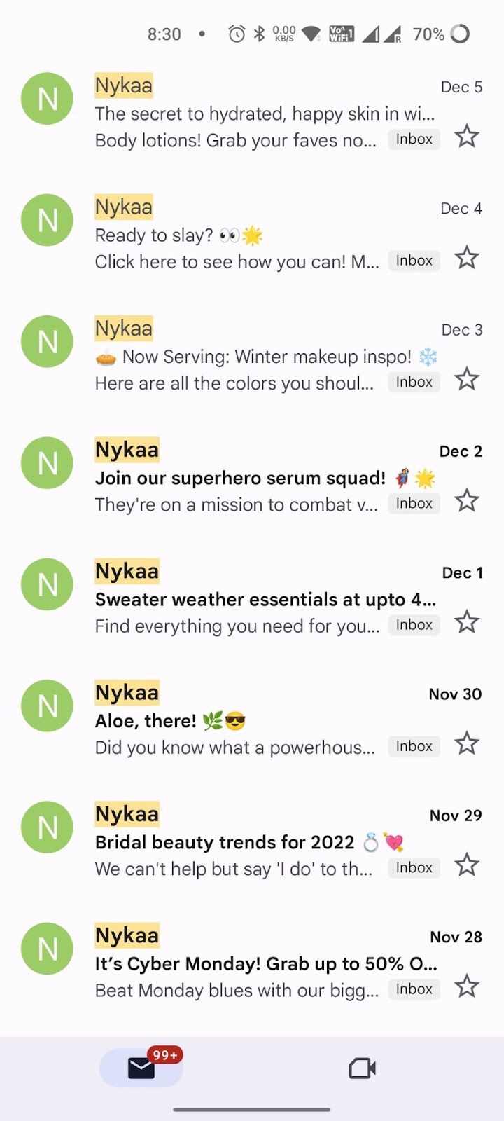 Nykaa Low Touch engagement model- automated emails