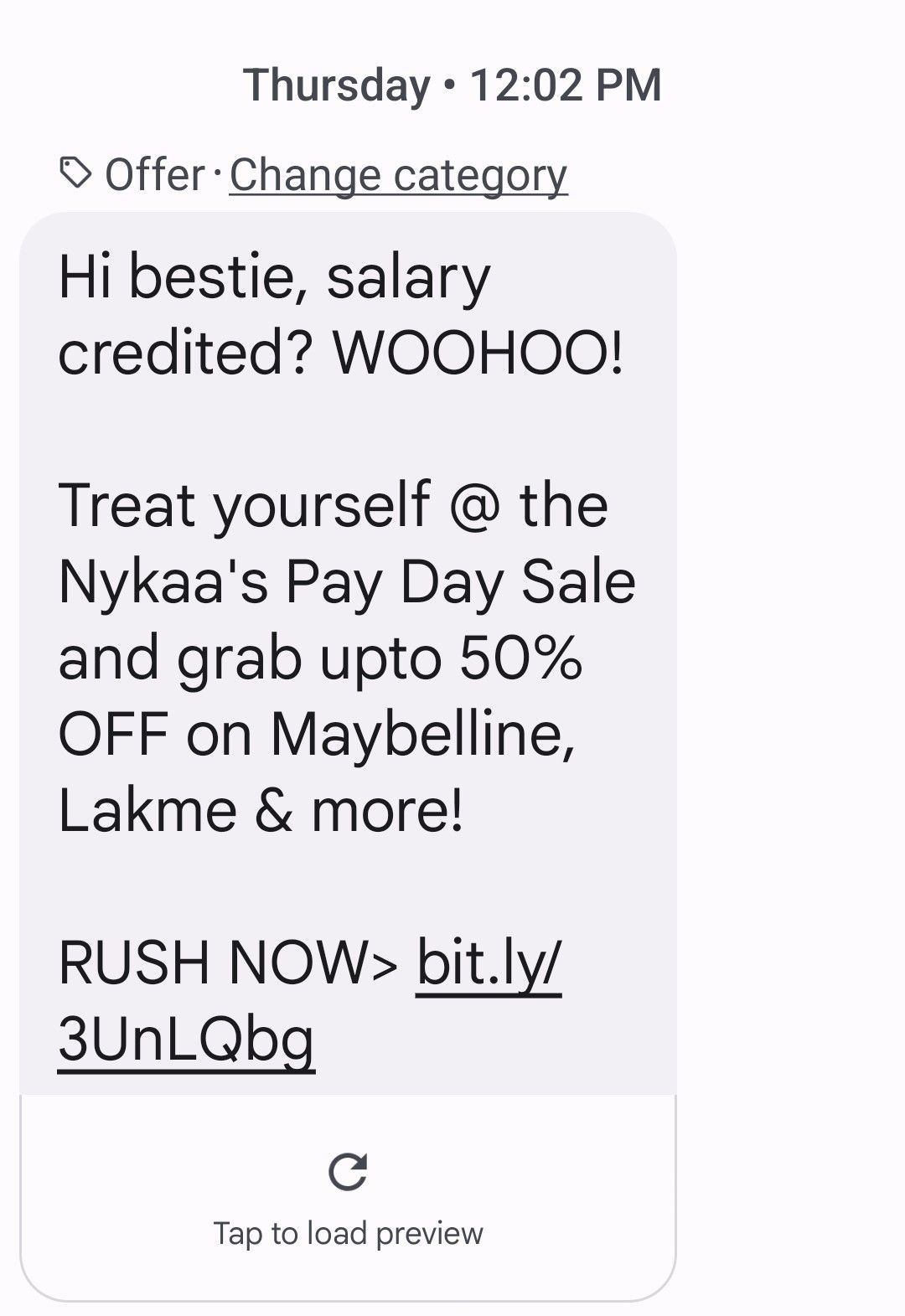 Nykaa Low Engagement Model- SMS