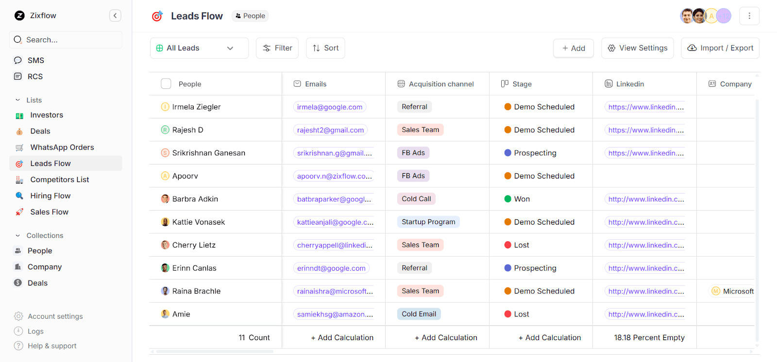 Zixflow CRM enables you to segment your WhatsApp contacts into tailored lists.
