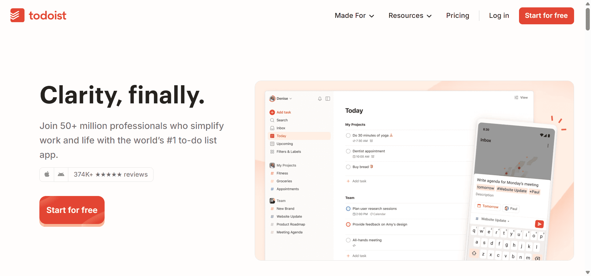 Todoist, an amazing Notion alternative for managing projects and sharing knowledge.