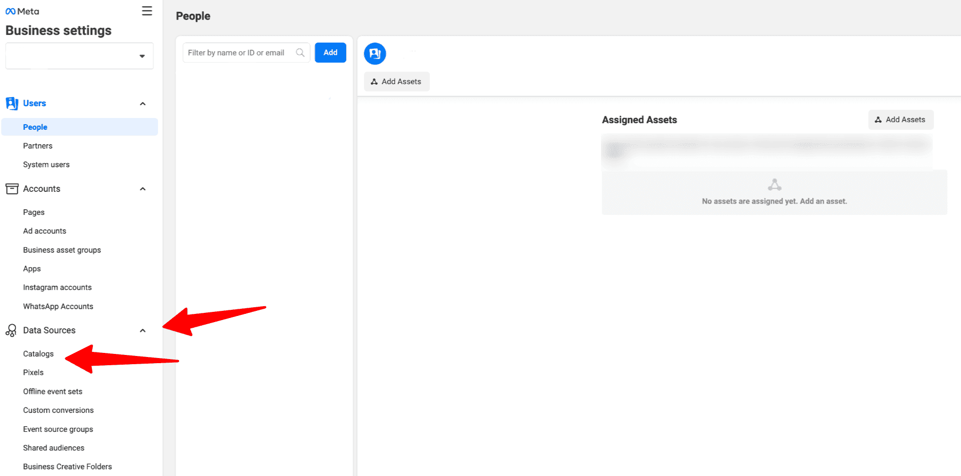 Catalog and Data Sources in the Facebook Business Manager.