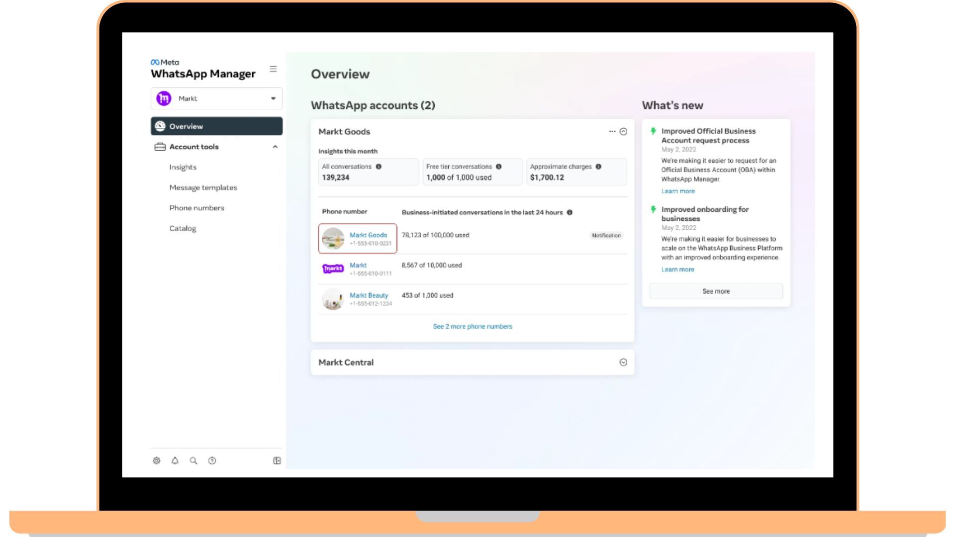 Open your WhatsApp Manager account (Source: Meta)