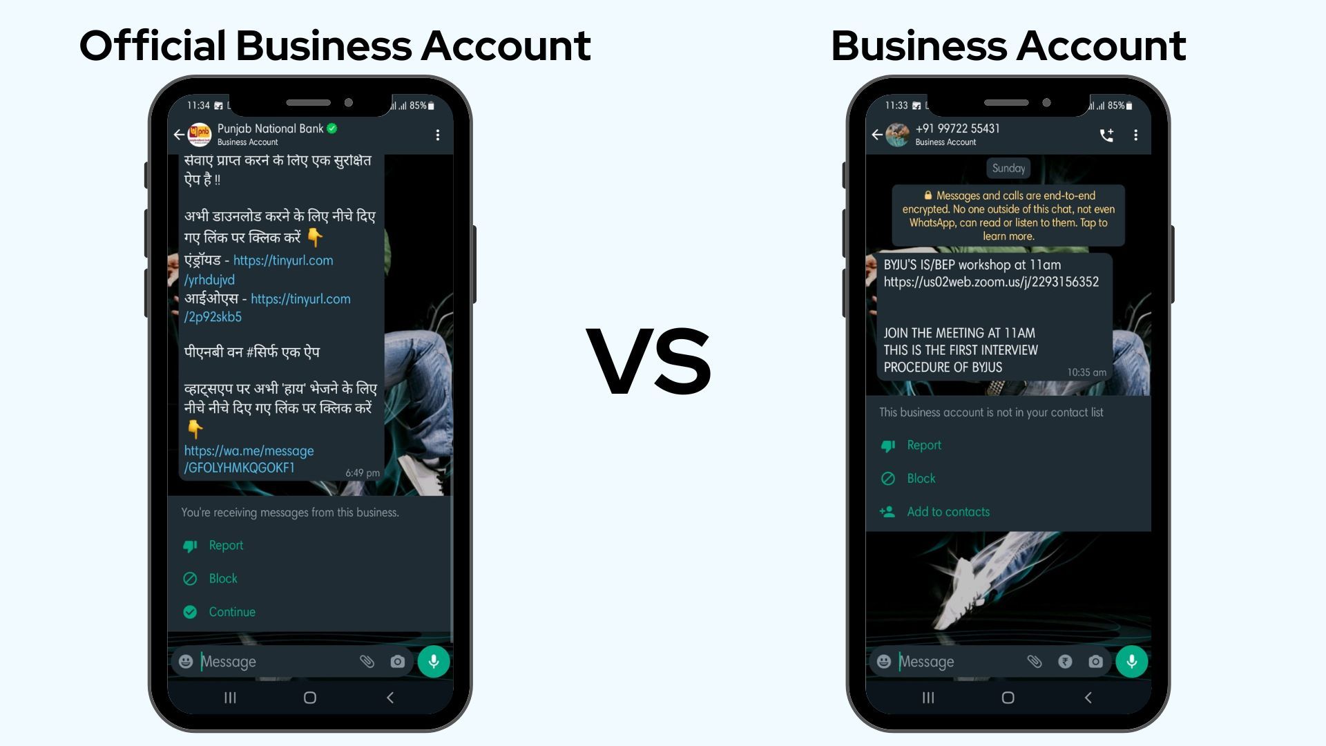 Difference between OBA and Business Account.