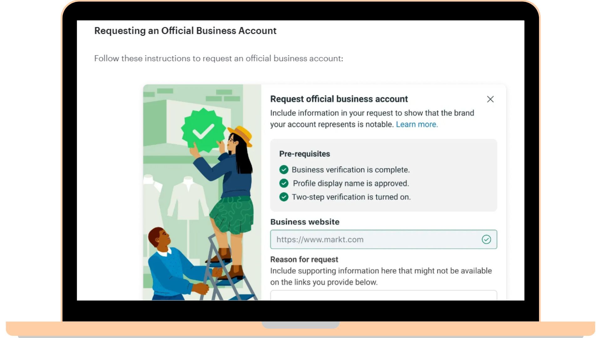 Prerequisites of having a green tick on WhatsApp (Source: Meta)
