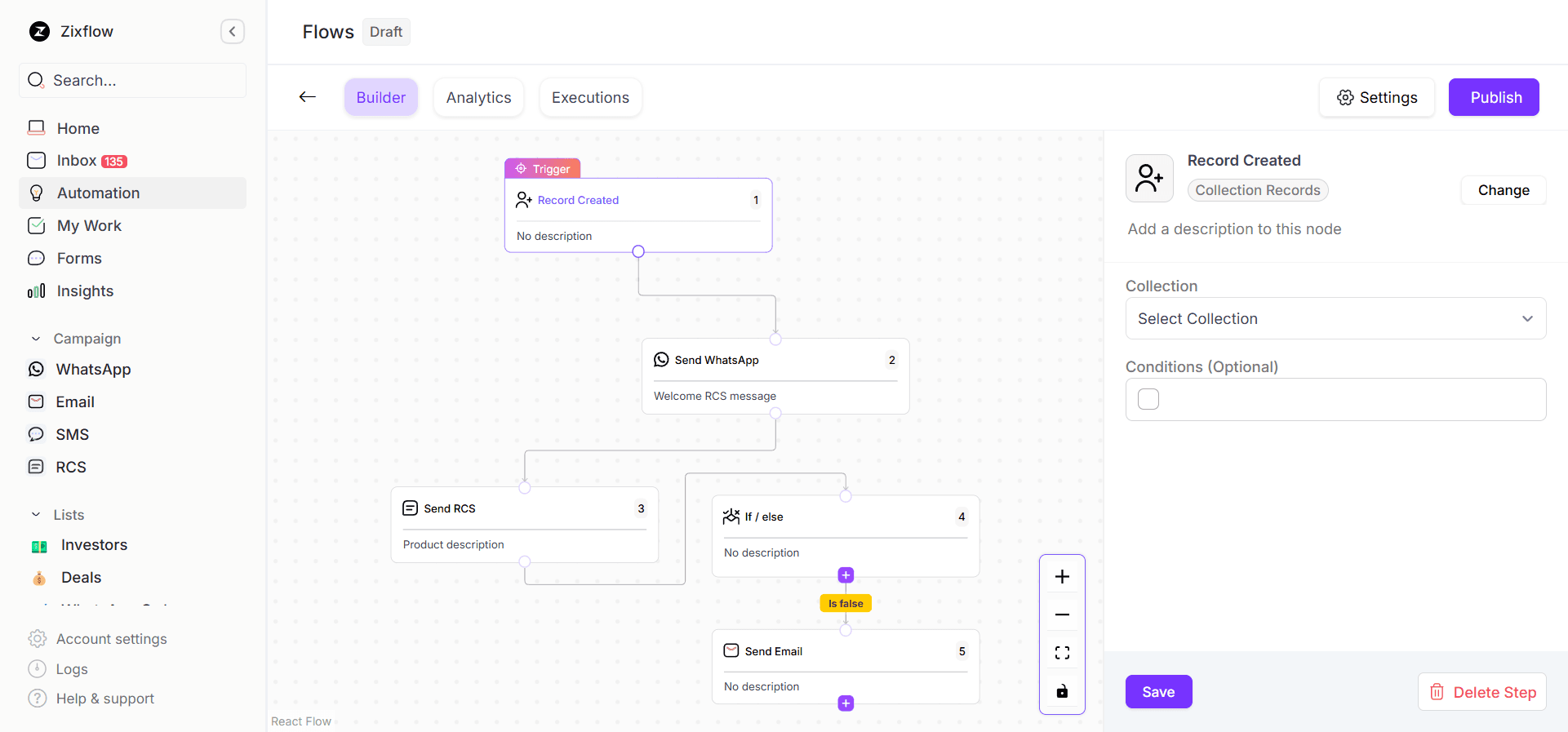 Zixflow’s chatbot builder allows you to design a custom chatbot for your e-commerce business.